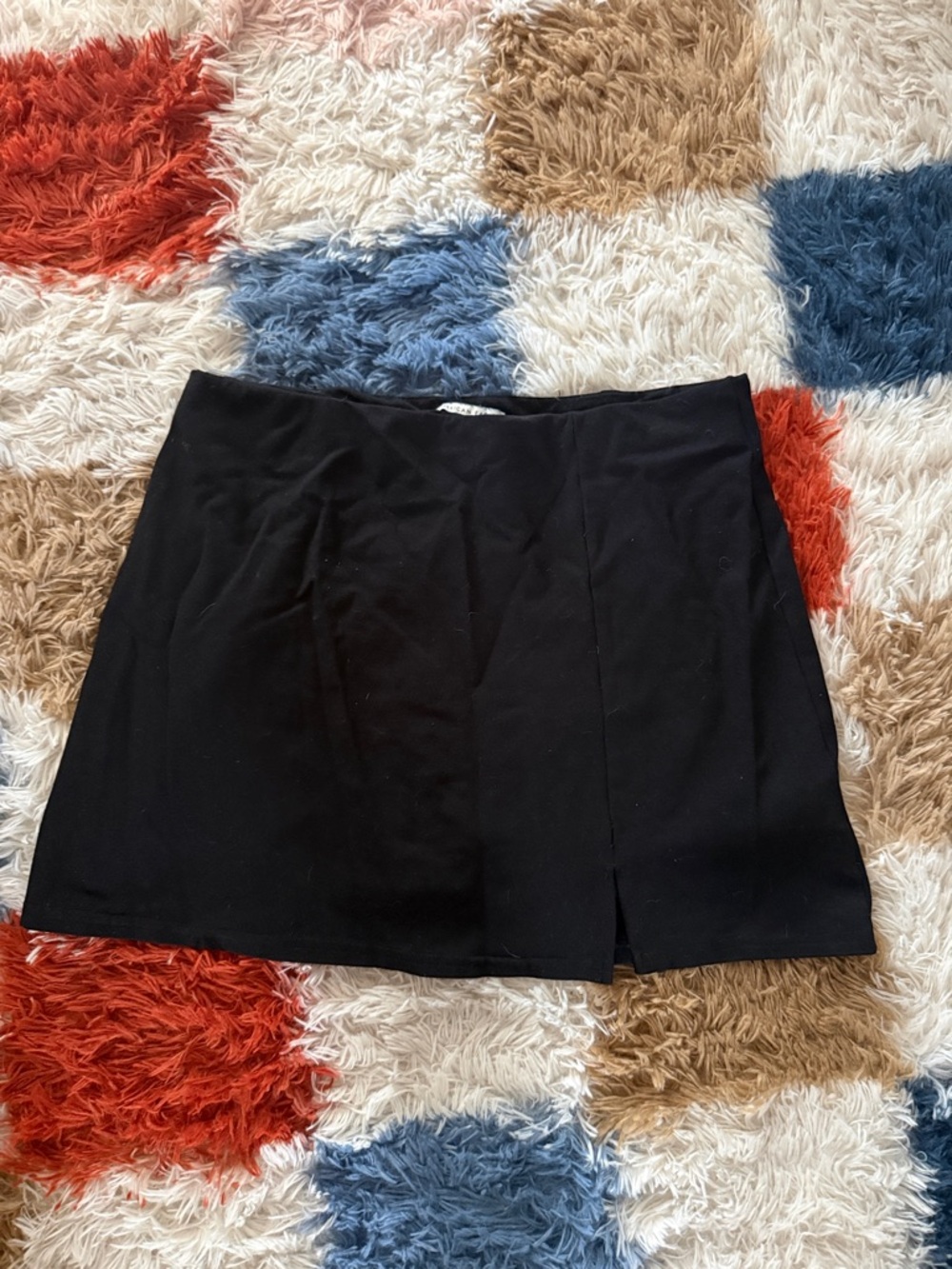 Classic Black Mini Skirt with Front Slit
